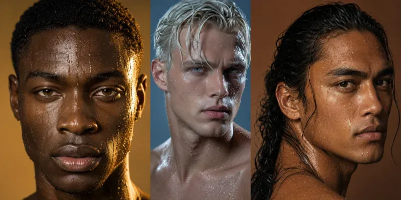Beautiful Wet Look Portraits generated by undefined