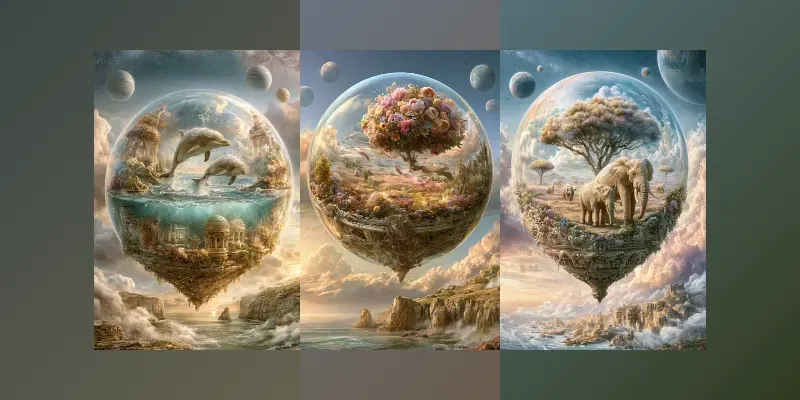 Dreamlike Glass World Scenes generated by undefined
