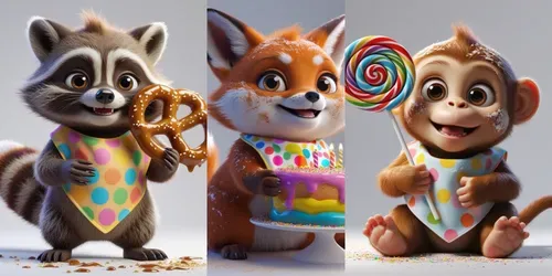3D Cute Animals Sweet Tooth Crews generated by leonardo