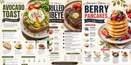 Professional Recipe Infographic Posters generated by chatgpt-image
