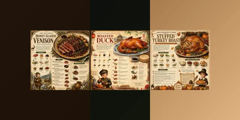 Global Vintage Food Infographic Posters generated by undefined