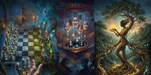 Symbolic Scene Compositions generated by gemini-image