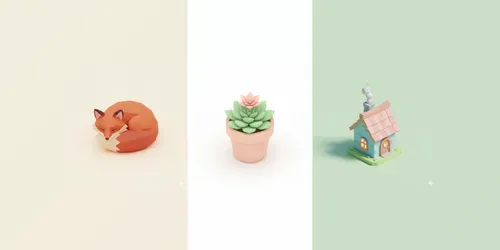 Premium Cute Isometric 3D Icons generated by gemini-image