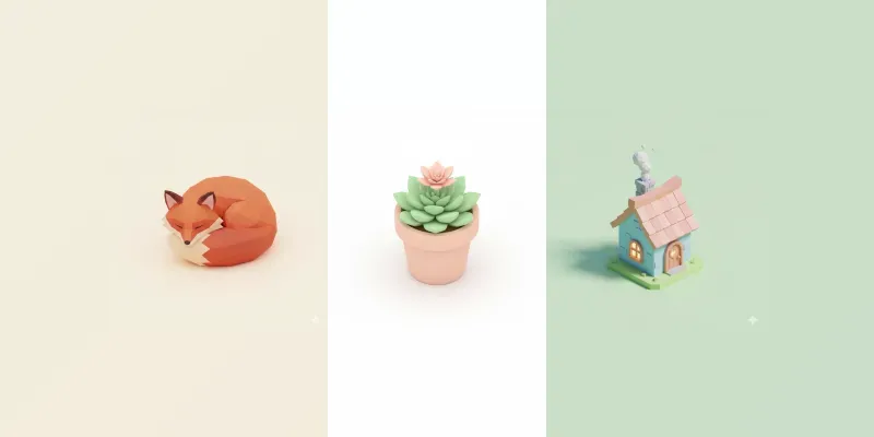Premium Cute Isometric 3D Icons generated by undefined