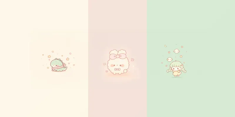 Pastel Kawaii Tiny Characters