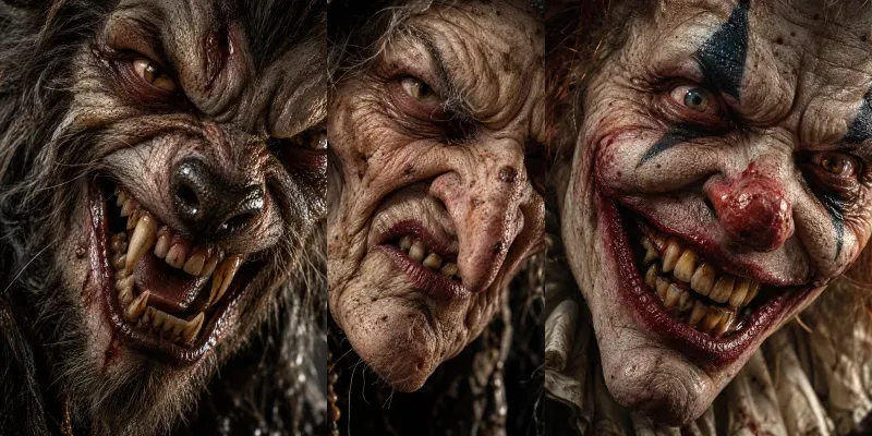 Grotesque Hyperreal Monster Faces