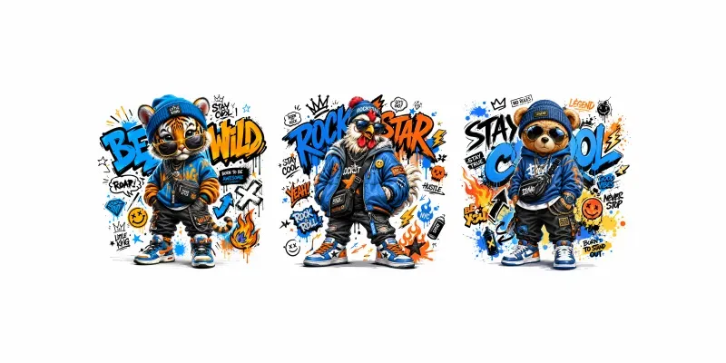 Urban Graffiti Animal Tshirts generated by undefined