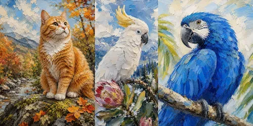 Impasto Oil Paintings Animals generated by chatgpt-image