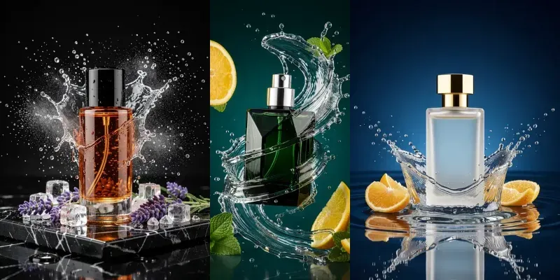 Luxury Perfume Water Splashes Macro generated by undefined