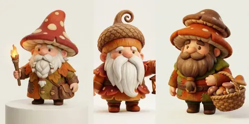 Whimsical Forest Gnome Characters generated by gemini-image