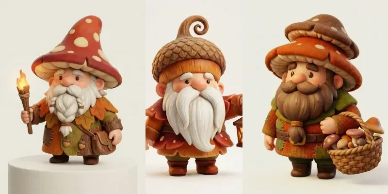 Whimsical Forest Gnome Characters generated by undefined