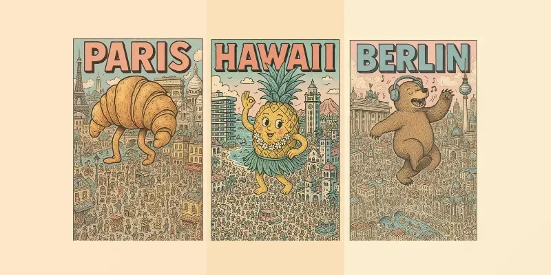 Whimsical Derlust Doodle Posters generated by undefined