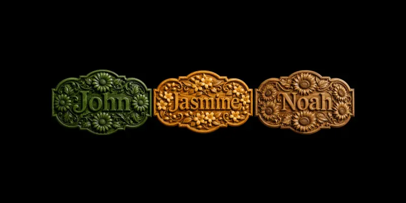 Names On Wooden Flowers generated by undefined