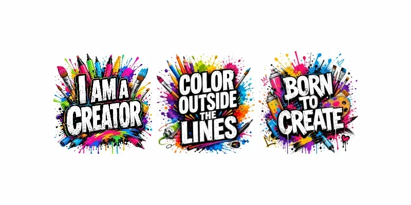 Creative Splash Typography Tshirts generated by undefined