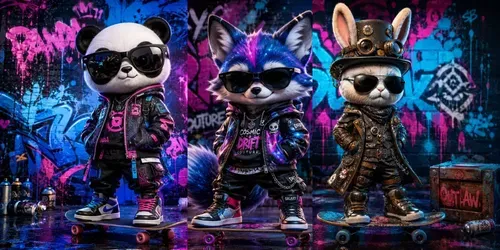 Urban Rebel Collectible Characters generated by chatgpt-image