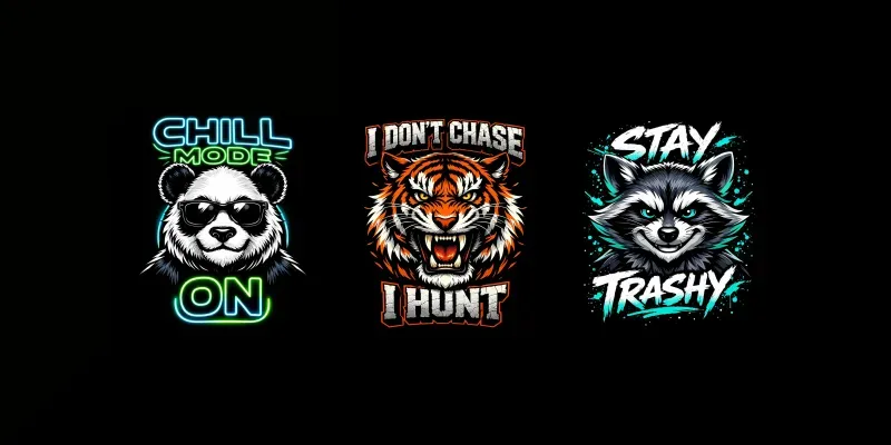 Bold Animal Attitude Tshirt Vectors generated by undefined