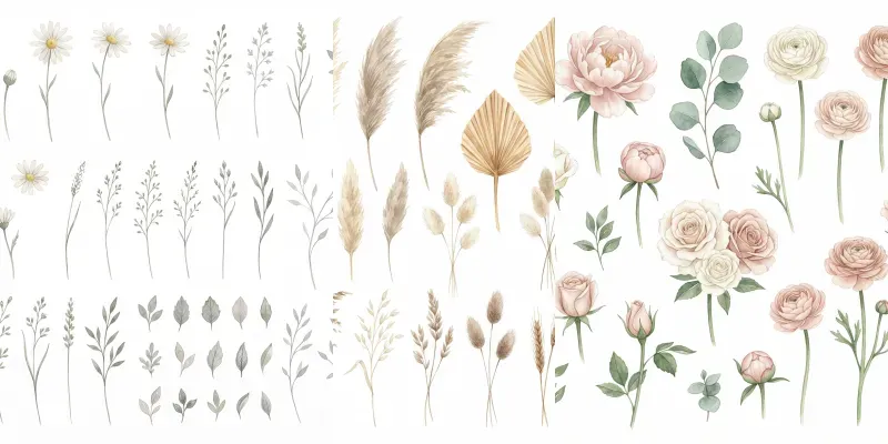 Minimalist Neutral Watercolor Florals generated by undefined