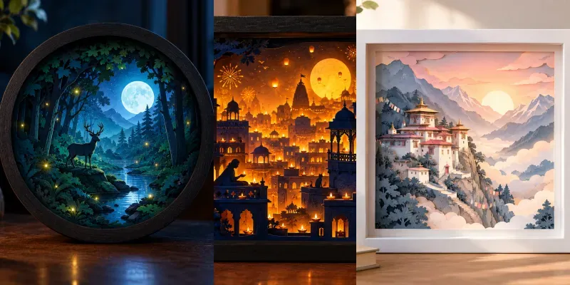 Papercut Shadow Box Worlds generated by undefined