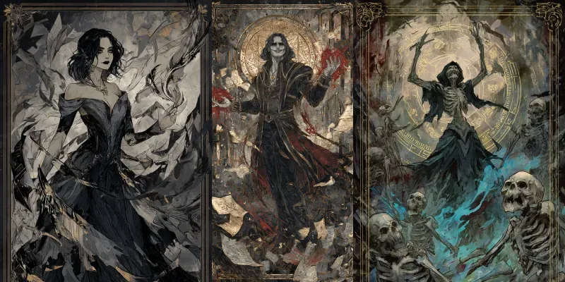 Dark Magic Wizard Cards generated by undefined