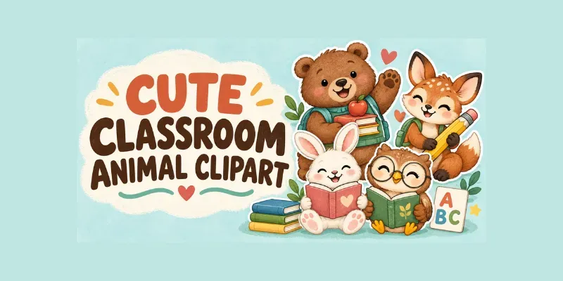 Cute Back To School Animal Cliparts generated by undefined