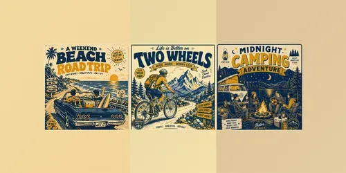 Retro Summer Adventure Posters generated by chatgpt-image