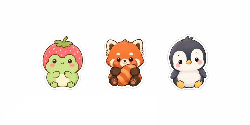 Cute Chibi Animal Stickers generated by undefined