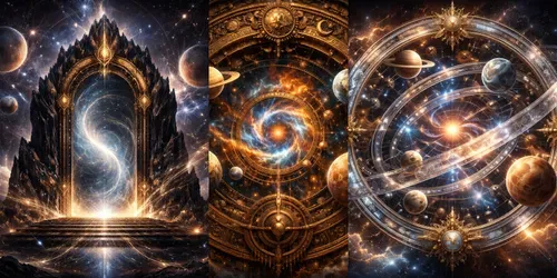 Celestial Clockwork Universe Portal Art generated by chatgpt-image