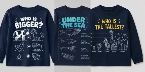 Educational Comparison Kids Tshirts generated by chatgpt-image