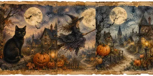 Halloween Watercolor Postcard Ephemera generated by chatgpt-image