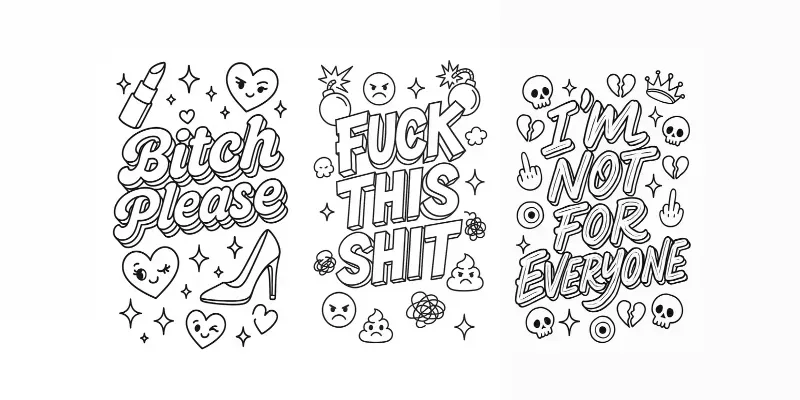 Swear Word Coloring Pages For Adults generated by undefined