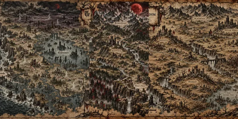 Cursed Kingdom Parchment Maps