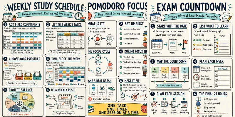 High School Study Skills Sketchnotes generated by undefined