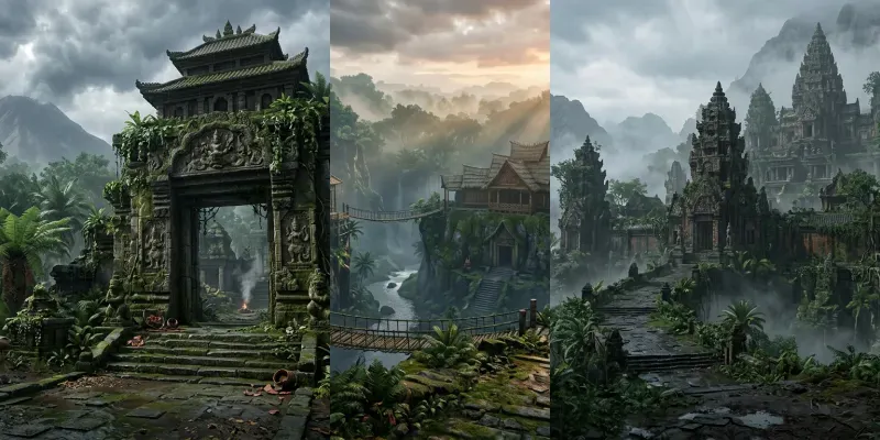 Nusantara Jungle Temple Ruins generated by undefined