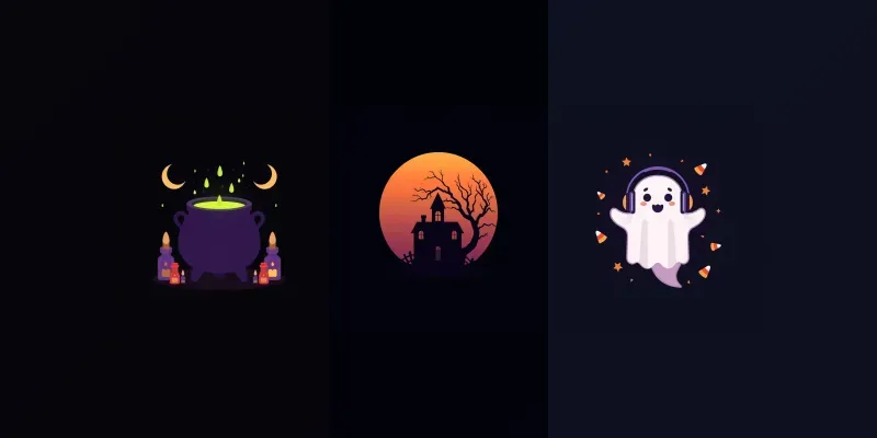Spooky Halloween Vector Illustrations