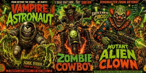 Retro Horror Alien Posters generated by chatgpt-image
