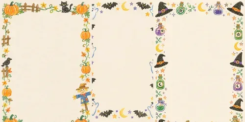 Halloween Crayon Journal Borders generated by chatgpt-image