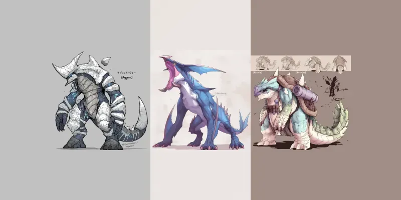 Monster Hunter Fusion Pokemon Drawings generated by undefined