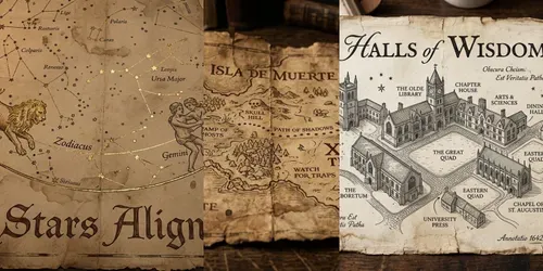 Antique Map Fragments generated by gemini-image