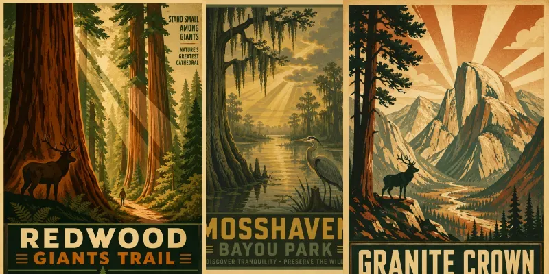 Vintage National Park Posters generated by undefined