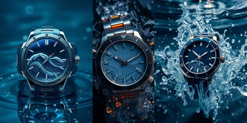 Luxury Watch Water Ad Cinematic Ps generated by undefined