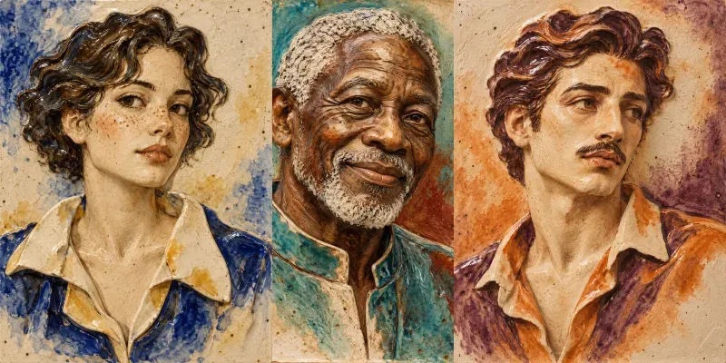 Glazed Ceramic Relief Portraits