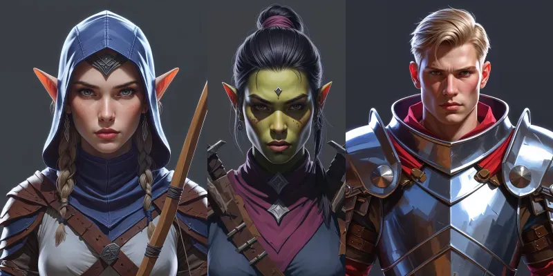 2D Fantasy RPG Character Portraits generated by undefined