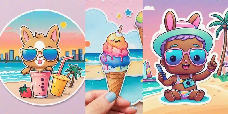 Labubu Miami Vibes Stickers generated by undefined