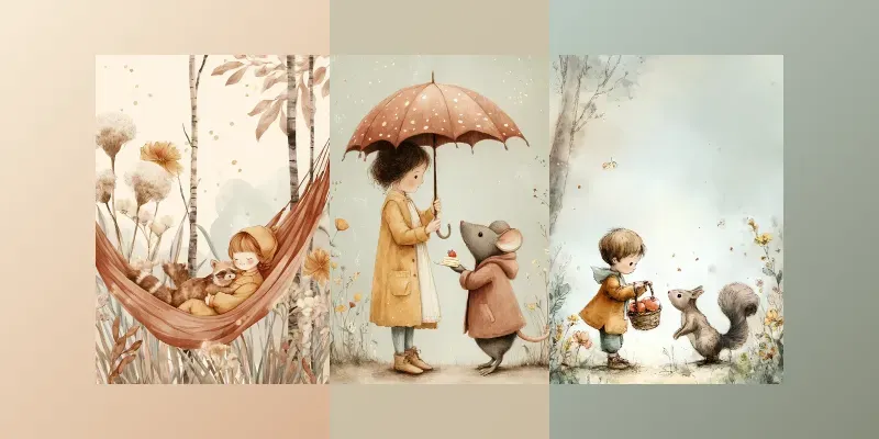 Storybook Watercolor Cute Scenes generated by undefined