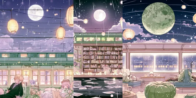 Railway Lounge Lofi Illustrations generated by undefined