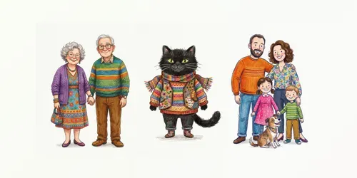 Handdrawn Colorful Pencil Illustrations generated by gemini-image