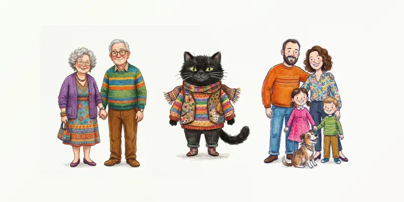 Handdrawn Colorful Pencil Illustrations generated by undefined