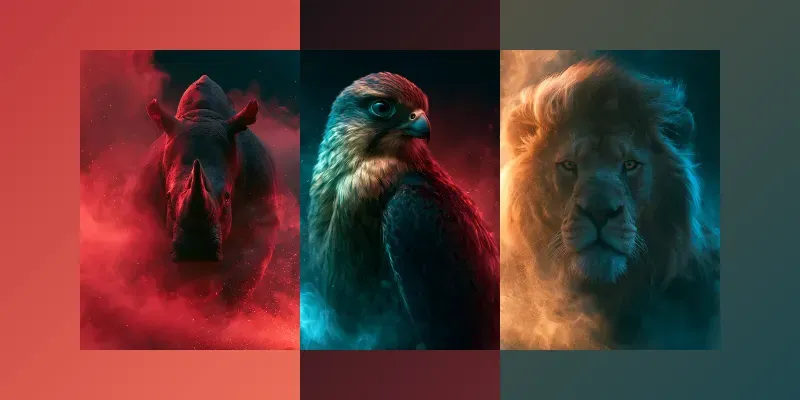 Cinematic Neon Animal Portraits generated by undefined