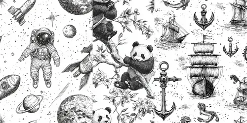 Vintage Seamless Patterns generated by midjourney
