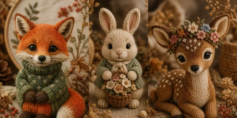 Vintage Needlepoint Animals generated by undefined